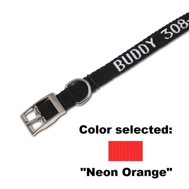 Traditional Collar - 5/8" Width - with Embroidery, - Lucky Pet